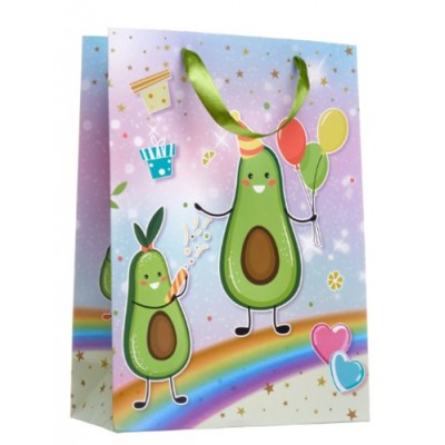 Пакет подарочный "Авокадик с шариками", 22*31*10 см